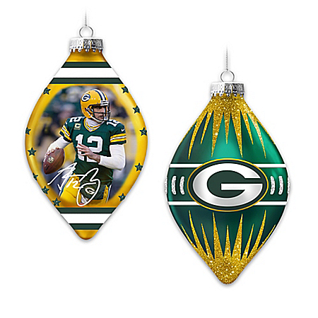 Green Bay Packers Heirloom Glass Ornament Collection