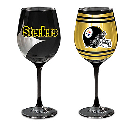 Pittsburgh Steelers Black And Gold Wine Glass Collection