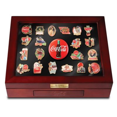 The Ultimate COCA-COLA Pin Collection With Tabletop Case