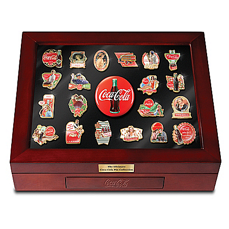 The Ultimate COCA-COLA Pin Collection With Tabletop Case