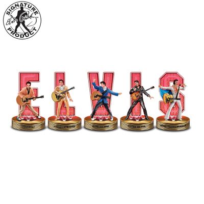 Elvis Presley, The King Of Rock And Roll Illuminated Figurine Collection