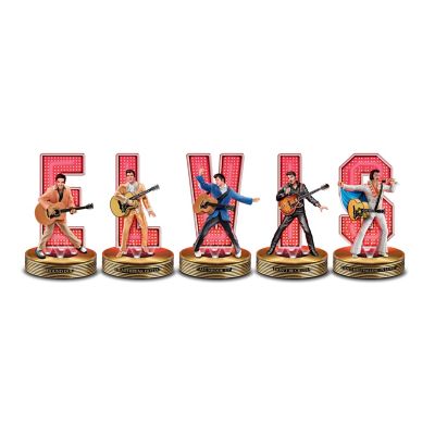 Elvis Presley, The King Of Rock And Roll Illuminated Figurine Collection