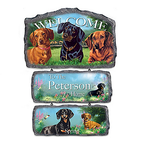 Lovable Dachshunds Personalized Welcome Sign Collection