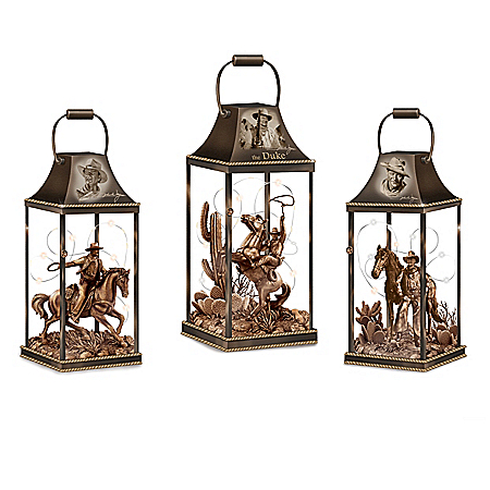 The John Wayne: Hollywood Luminary Fully-Sculpted Lantern Collection