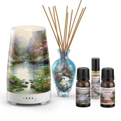 Thomas Kinkade Inspired Harmony Of Life Essential Oils Collection With Diffuser