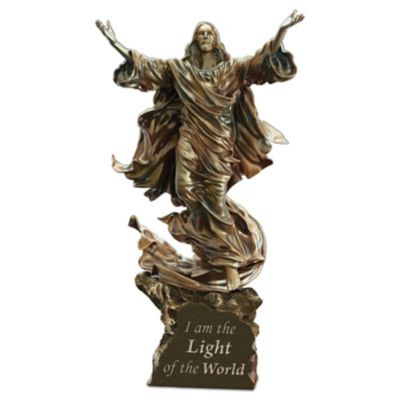 Light Of The World Religious Illuminated Cold-Cast Bronze Sculpture Collection