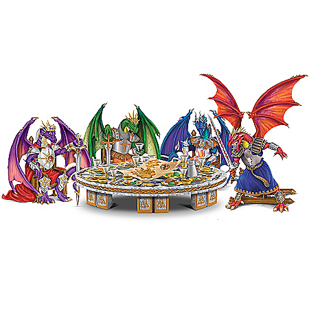 Knights Of The Dragons' Round Table Figurine Collection: Collectible Dragon Figurines