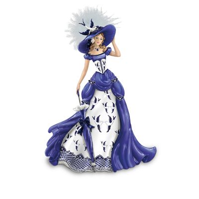 The Blue Willow China Pattern-Inspired Lady Figurine Collection