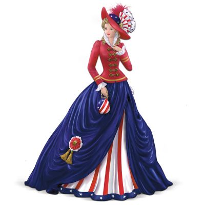 Thomas Kinkade Freedom's In Fashion Figurine Collection: Patriotic Victorian Women