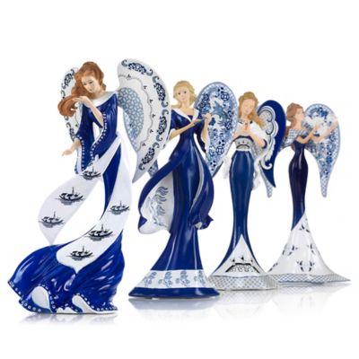 Angels Of Blue Willow Figurine Collection