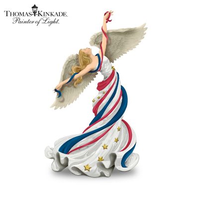 Thomas Kinkade Patriotic Angel Figurine Collection: Heavenly Anthem Of Pride