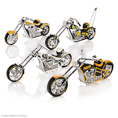 NFL Green Bay Packers Motorcycle Figurine Collection
