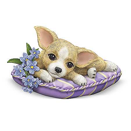 Alzheimer's Support Chihuahua Figurine Collection: Pretty In Purple