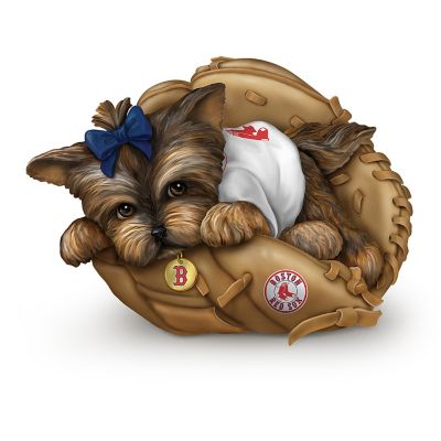 MLB Boston Red Sox Yorkie Figurine Collection: Furry Best Red Sox Fans