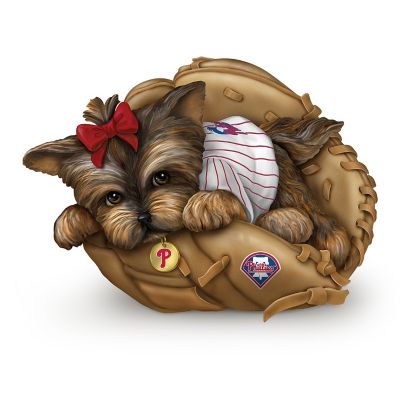 MLB Philadelphia Phillies Yorkie Figurine Collection: Furry Best Phillies Fans