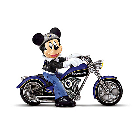 Disney NFL Figurine Collection: Cruising The Open Road With Mickey And The Baltimore Ravens