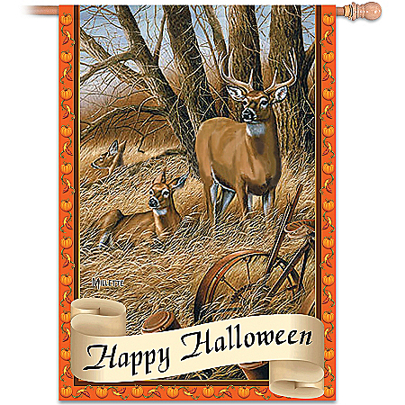 White-Tailed Deer Wildlife Art Flag Collection: Wild Tails Holiday