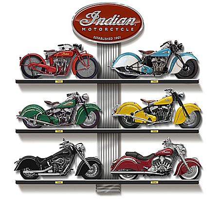 Evolution Of The Great Indian Motorcycle Replica Sculpture Collection