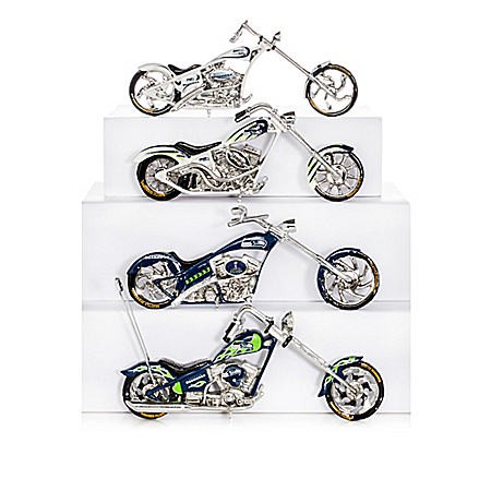 Seattle Seahawks Sculptural Motorcycle Figurine Collection