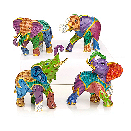 Keith Mallett Vibrant Expressions Elephant Figurine Collection