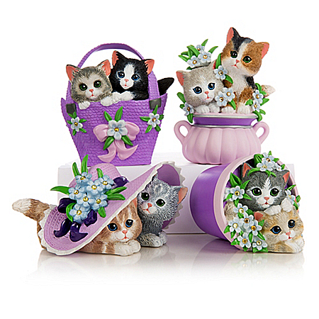 Kayomi Harai Love Never Fur-gets Alzheimer's Awareness Kitten Figurine Collection