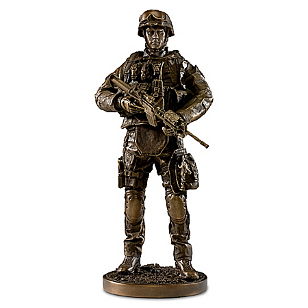 A Hero's Fighting Spirit Cold-Cast Bronze Finish Sculpture Collection