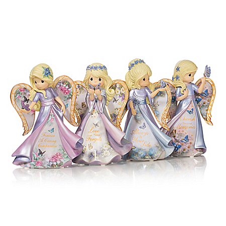 Precious Moments Angel Figurines with Lena Lui Art Support Alzheimer's Research