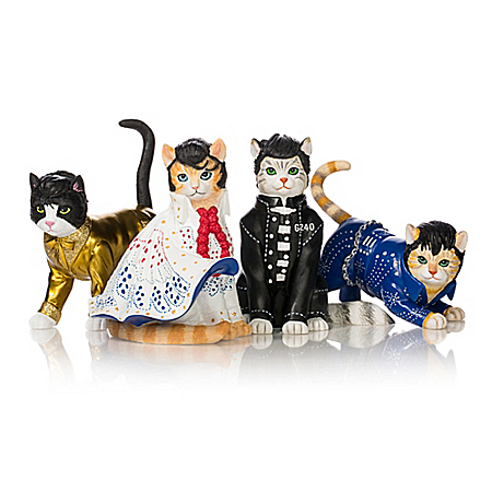 Elvis Presley-Inspired Purr-esley Cat Figurine Collection