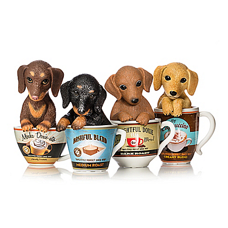 Kayomi Harai Dachshund Coffee Mug Pups Figurine Collection
