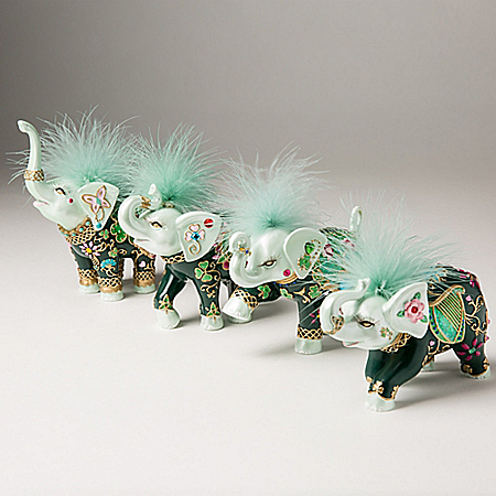 Margaret Le Vans Luck Of The Irish Hand-Painted Elephant Figurine Collection