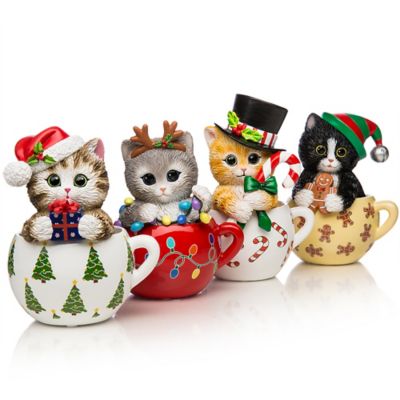 Kayomi Harai's Meow-y Christmas Cups Cat Figurine Collection