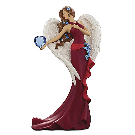 Thomas Kinkade Heartfelt Promises Heart Health Awareness Angel Figurine Collection