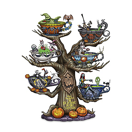 Disney Tim Burtons The Nightmare Before Christmas: Tea Time In Halloween Town Tabletop Tree Collection