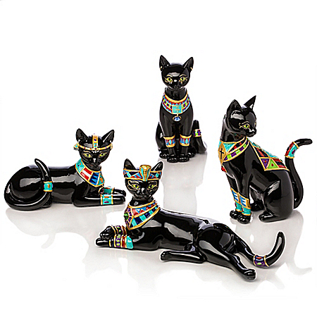 Blake Jensen Egyptian Treasures Of Purr-fection Handcrafted Cat Figurine Collection