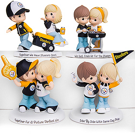 Precious Moments Pittsburgh Steelers Pride Handcrafted NFL Figurine Collection