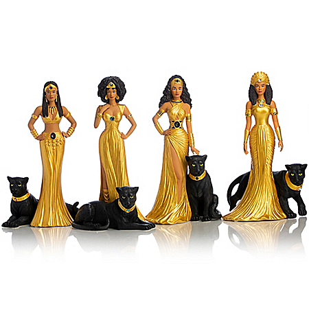 Legacy Royal Panther Queens By Keith Mallett Hand-Painted Figurine Collection With Swarovski Crystals