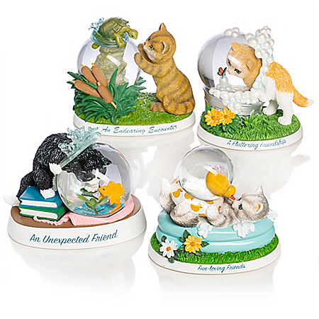 Kayomi Harai Cat-tivating Purr-sonality Glitter Globe Figurine Collection