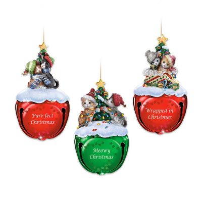 Meowy Christmas Jingle Bells Kitten Holiday Ornament Collection