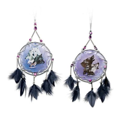 Dream Spirits Wolf Art Dreamcatcher Christmas Ornament Collection