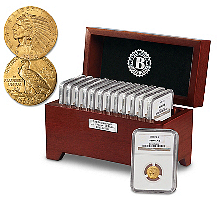 Complete U.S. Indian Head Gold Quarter Eagle Coin Collection With Display Box