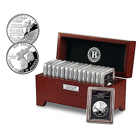The U.S. Veterans Proof Silver Dollar Coin Collection With Display Box