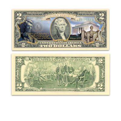 U.S. $2 Monuments Bills Collection With Display Box