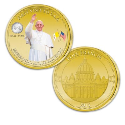 Pope Francis First USA Visit Commemorative Golden Proof Coin Collection