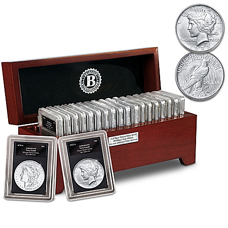 San Francisco Morgan And Peace Silver Dollar Collection With Display Box