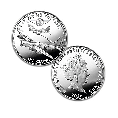 The 75th Anniversary Of The B-17 Flying Fortress Bomber Silver Crown Coin Collection