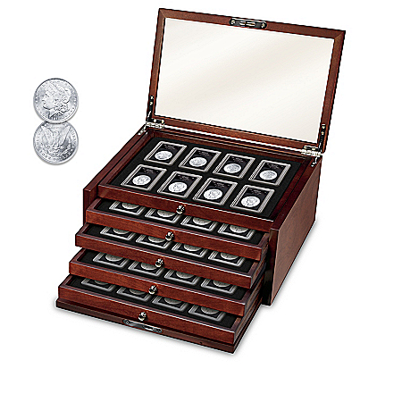 The Complete Morgan And Peace Silver Dollar Coin Collection With Deluxe Display Box