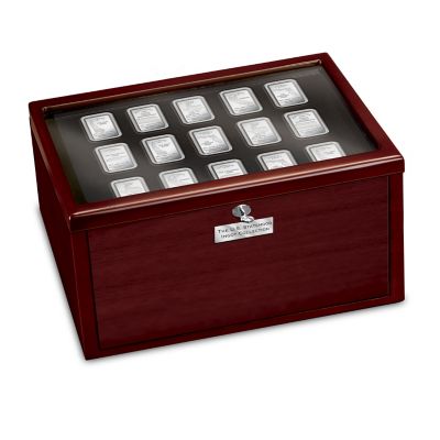 U.S. Statehood Complete 50-State Silver-Plated Ingot Collection With Deluxe Wooden Display Box