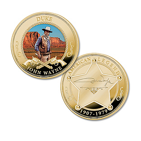The John Wayne 24K Gold-Plated Gold Proof Coin Collection With Display Box