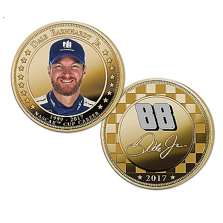 Officially Licensed Dale Earnhardt Jr. NASCAR 24K Gold-Plated Legacy Proof Coin Collection