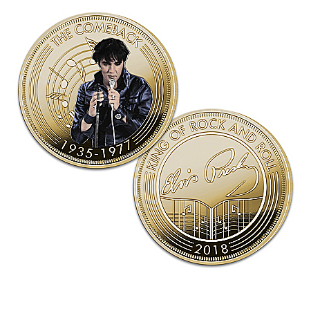The Elvis Presley King Of Rock And Roll 24K Gold Plated Proof Coin Collection